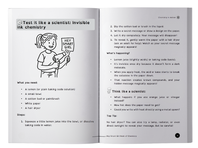 Chemistry STEM activities and experiments for girls