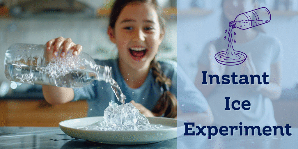 Instant ice experiment - simple home science experiments for kids winter science