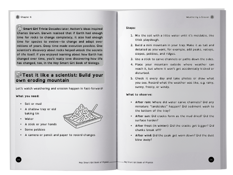 Hands-on Earth science experiment page