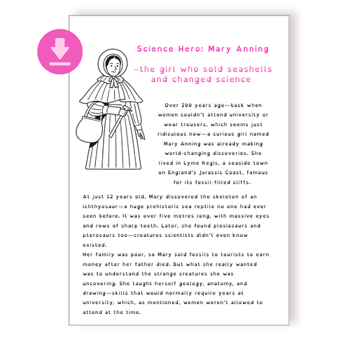 Mary Anning printable story card