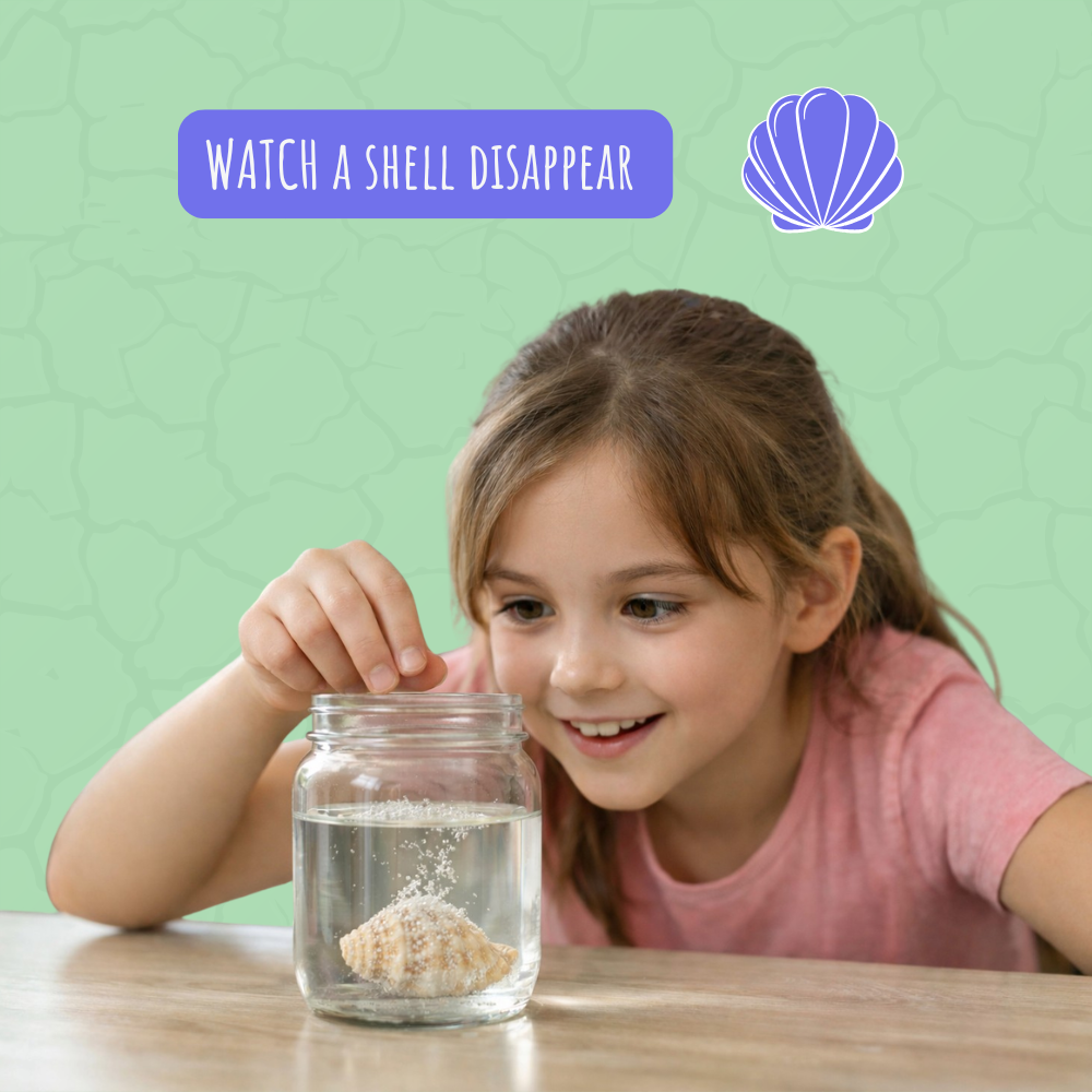 Make a shell disappear ocean acidification experiment for kids