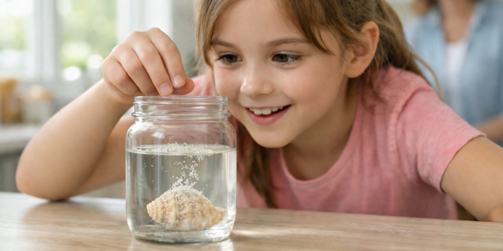Simple earth science experiment to do at home - eroding shell
