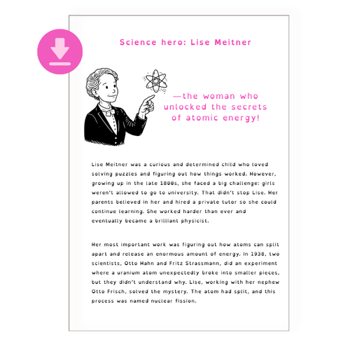 Lise Meitner printable story card