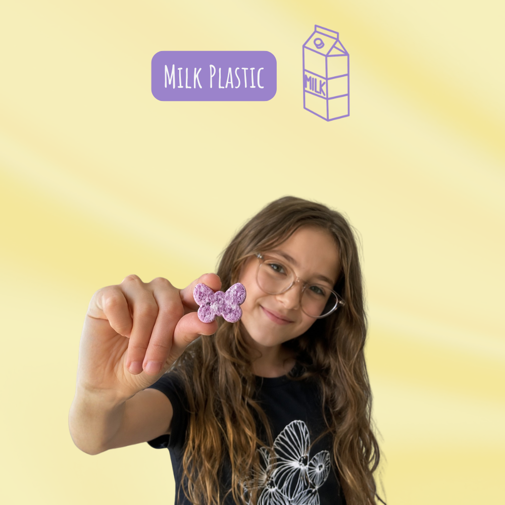 Make plastic from milk chemistry experiment for kids