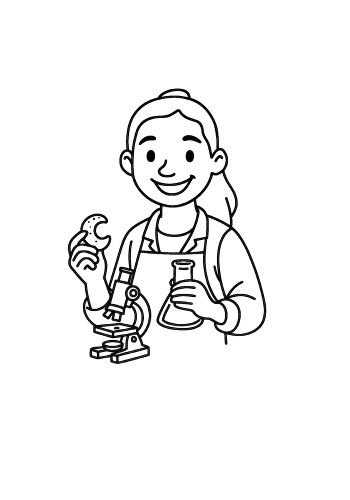 Smart Girl chemistry illustration