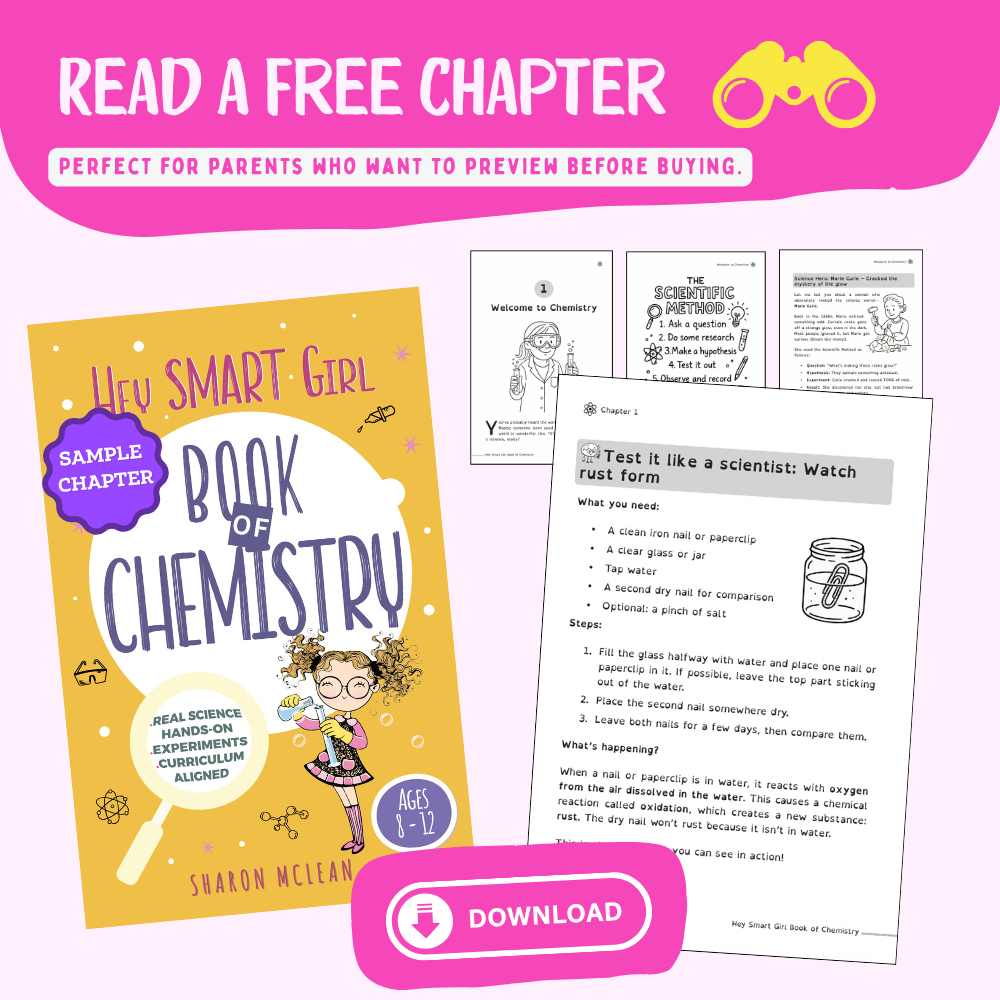 Free science printables for girls — Chemistry chapter download